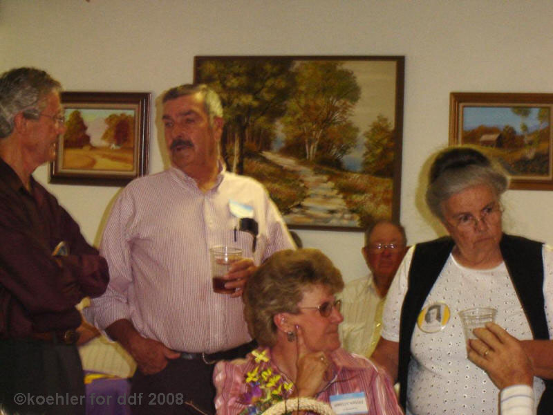 Don Bauman (58), Bill Tatman (57), Mrs. Shirley Wright, John Turner (58), Pat Sullivan Tatman (58)